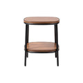 Modern Wooden Round Side Table with Metal Legs