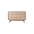 Modern Wooden Chest of Drawers with Sleek Lines and Metal Legs